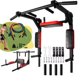 Barra 8en1 Dominadas Pared Gym Multifuncional Box Rojo