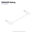 Set de lujo para baño KOHLER Ealing 4 piezas, 3 tipos de toalleros + portarollo