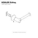 Set de lujo para baño KOHLER Ealing 4 piezas, 3 tipos de toalleros + portarollo