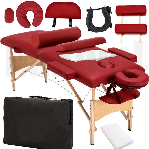 Cama Plegable De Masajes Portátil De 2 Secciones Con Accesorios Extras