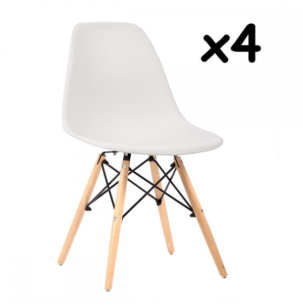 Silla Eames Paquete 4 Clásica Adulto Vintage