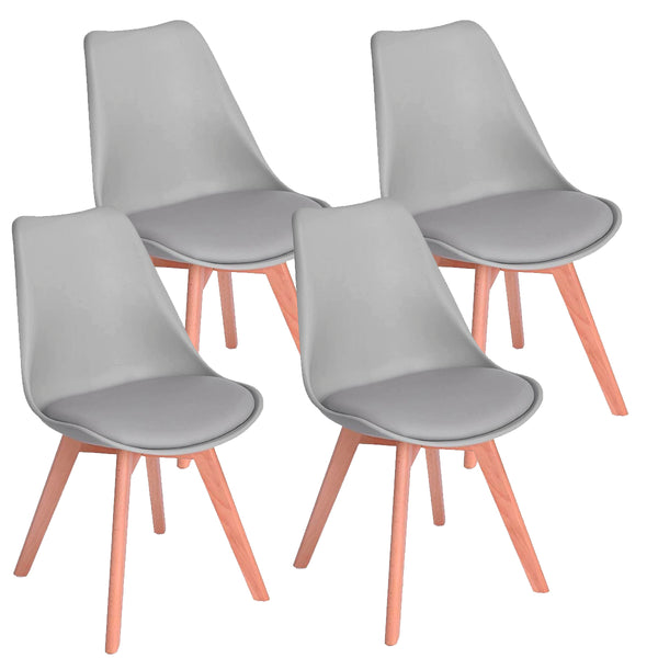 Silla Hood Paquete De 4 Eames Clásica Adulto Gris