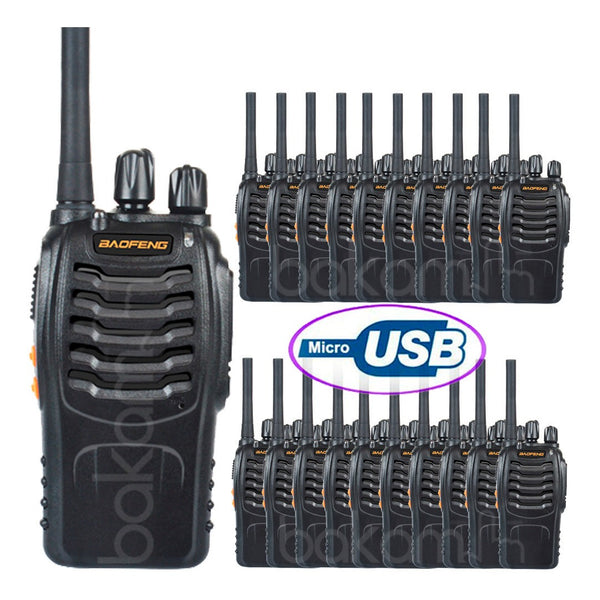 20 Radios Baofeng Bf-888h Con Usb Walkie Talkie Uhf
