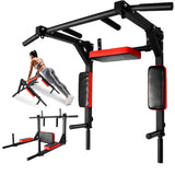 Barra 8en1 Dominadas Pared Gym Multifuncional Box Rojo