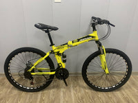 Bicicleta Plegable De Montaña Rodada 26" 21 Velocidades Amarilla